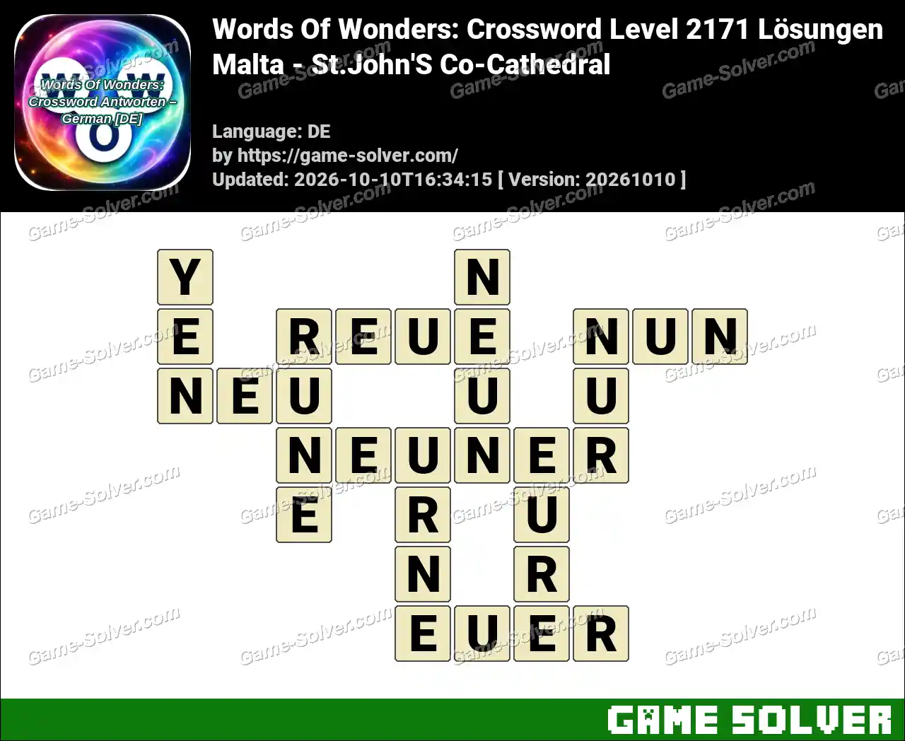 Words Of Wonders: Crossword Level 2171 Lösungen – Malta – St.John’S Co-Cathedral